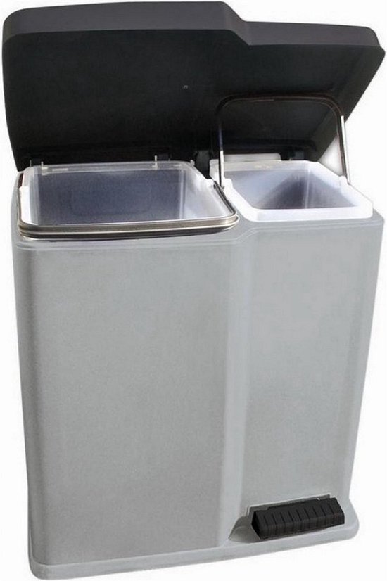 Curver Decobin Duo Prullenbak Afvalscheider 10l 18l Metallic