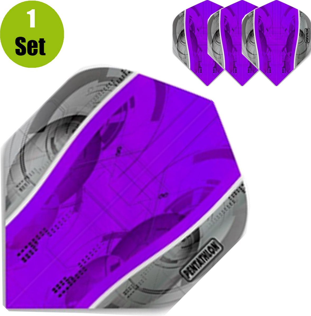 Pentathlon Silver Edge Dartflights - Paars