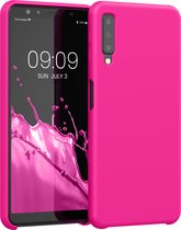 kwmobile telefoonhoesje geschikt voor Samsung Galaxy A7 (2018) - Hoesje met siliconen coating - Smartphone case in neon roze
