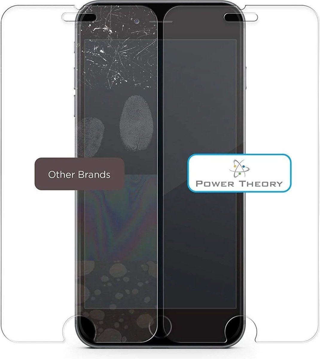 Power Theory iPhone 8 Plus Screenprotector Gehard Glas [1-Pak] met Easy Install Kit (te gebruiken met case)