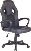 Chaise de bureau Clp Elbing - Cuir artificiel - Noir / noir