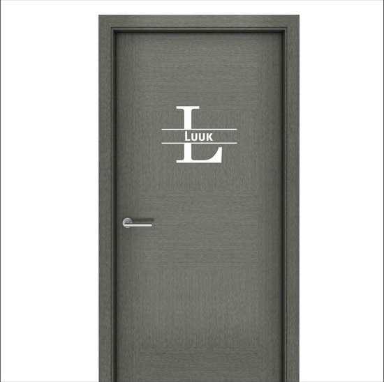 Sticker pour porte avec nom - Luuk - Wit