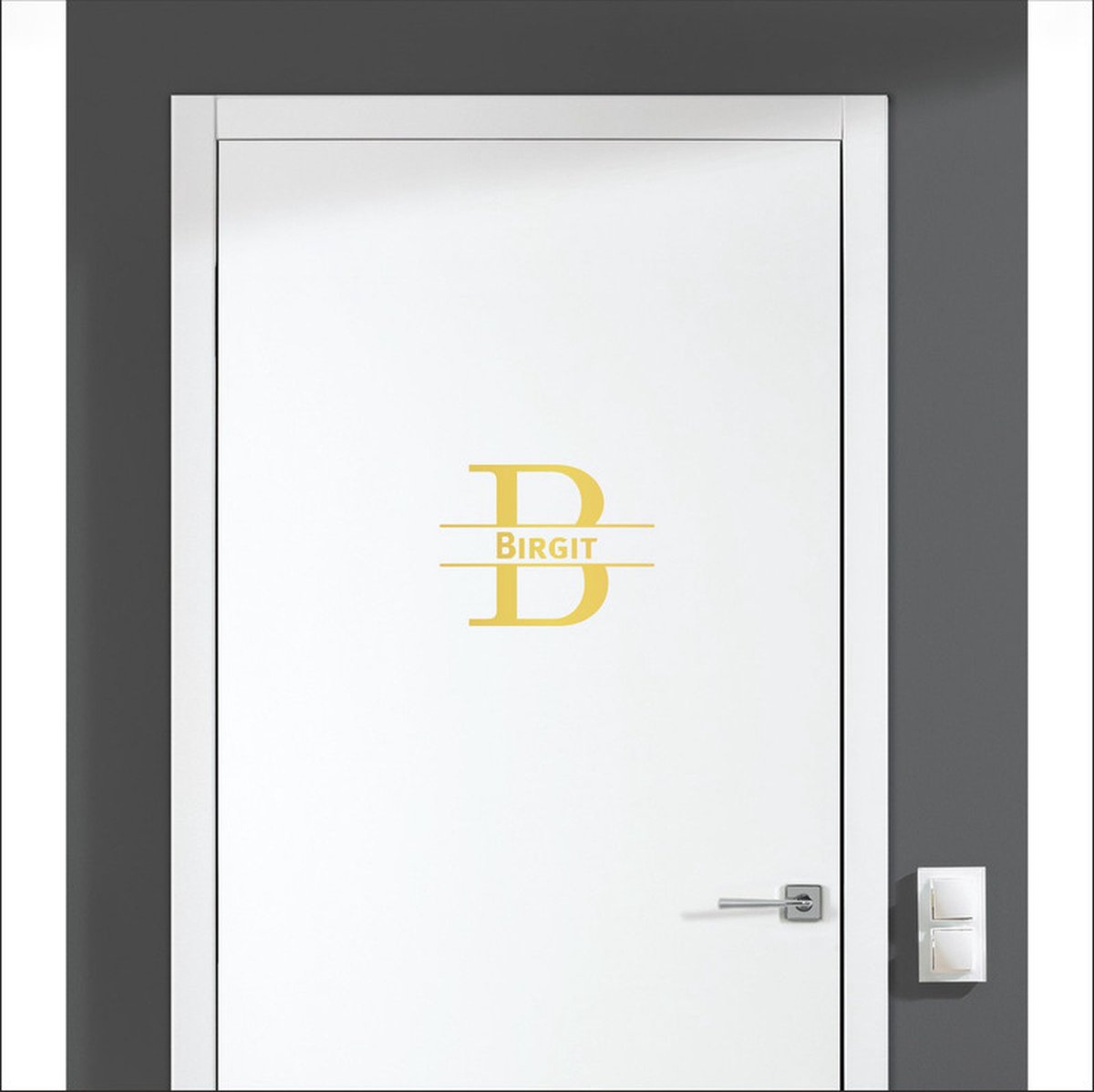 Deursticker Met Naam -  Birgit - Goud