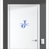 Sticker pour porte avec nom - Johannes - Blauw