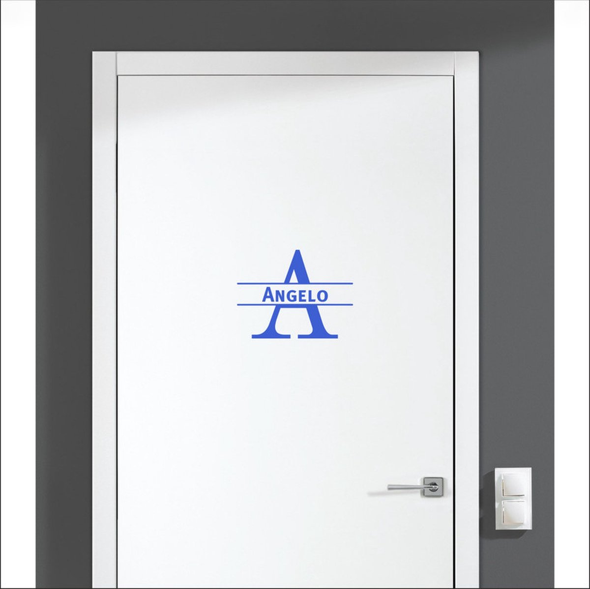 Deursticker Met Naam - Angelo - Blauw