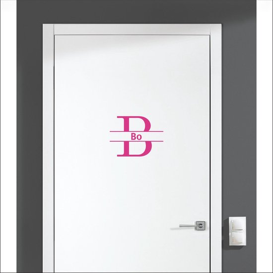 Sticker pour porte avec nom - Bo - Rose