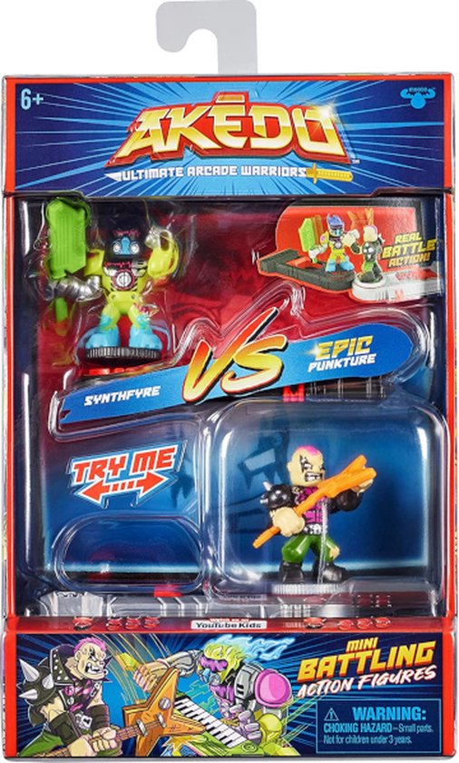 Akedo Ultimate Arcade Warriors Versus Pack - Miss Slither Vs Axel Con 2 Controller - Mini Action Figure Da Battaglia