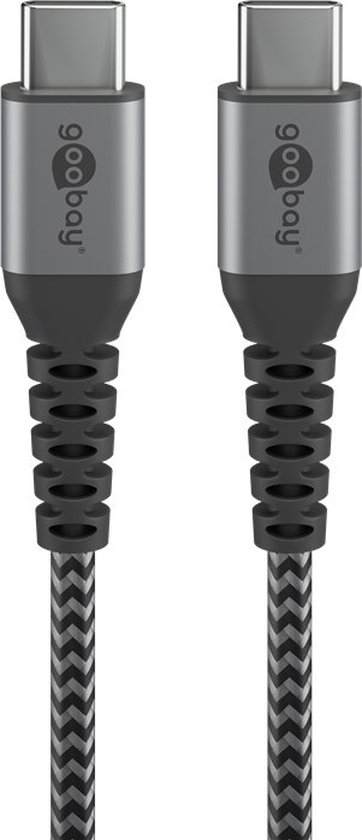 Goobay 49302 câble USB 1 m USB 2.0 USB C Gris, Argent