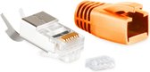Connecteurs à sertir RJ45 (STP) pour câble réseau CAT6/6a/7/7a (fixe/flexible) - Paquet de 10 (3 pièces) / Orange