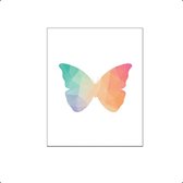 PosterDump - Geometrisch gekleurde vlinder - Baby / kinderkamer vlinder - Dieren poster - 70x50cm