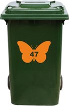 Autocollant Kliko / Autocollant poubelle - Papillon - Numéro 47 - 14x21 - Oranje