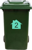 Autocollant Kliko / Autocollant poubelle - Numéro 2-22 x 17,5 - Menthe