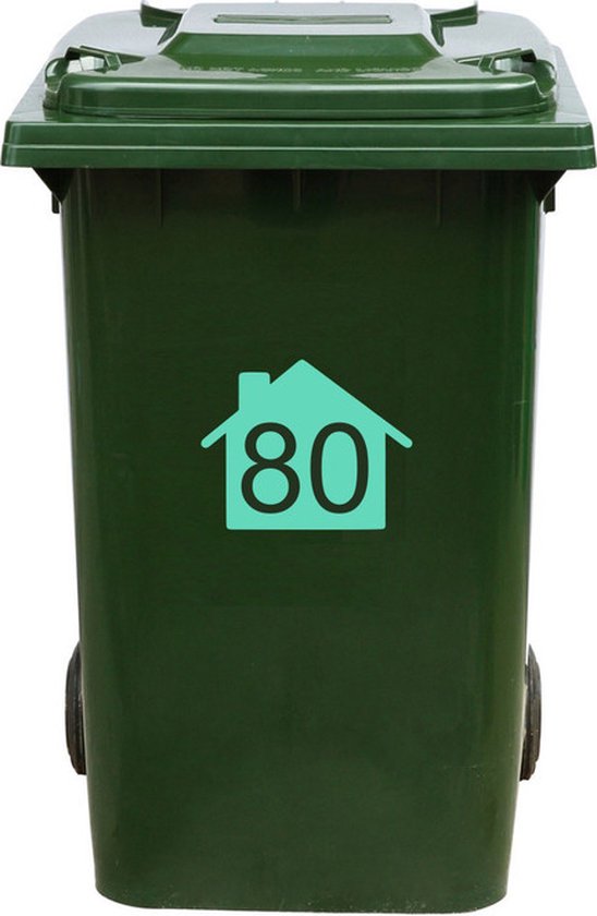 Autocollant Kliko / Autocollant poubelle - Numéro Kliko x 17,5 - Menthe