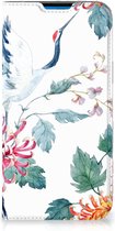 Wallet Bookcase Geschikt voor iPhone 14 Pro Max Telefoonhoesje Bird Flowers