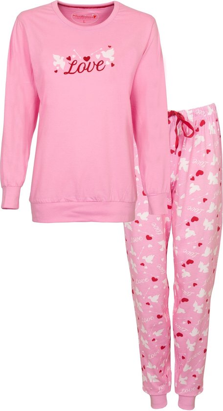 Tenderness Dames Pyjama - Katoen - Roze - Maat XXL