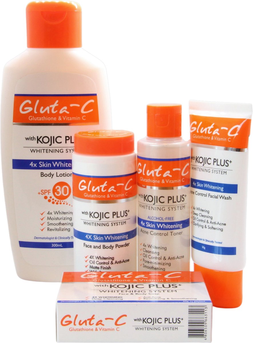 Gluta-C 4x Skin Lightening ultieme cadeauset, 5 producten!