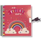 My Secret Diary - Dagboek - Rainbow Pink 15x15cm met slotje en 2 sleutels