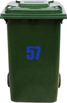 Kliko Sticker / Vuilnisbak Sticker - Nummer 57 - 21 x 17 - Blauw
