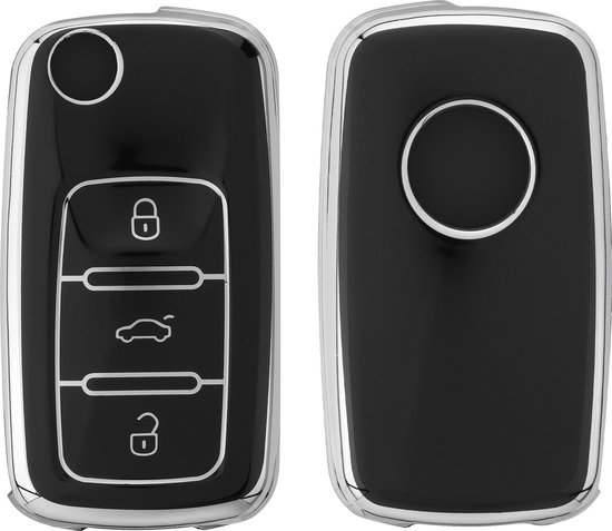 Coques Silicone Pour Clé De Voiture (lot De 2) - 3 Boutons, Bleu Foncé, Protection Anti-choc, Compatible Plusieurs Modèles