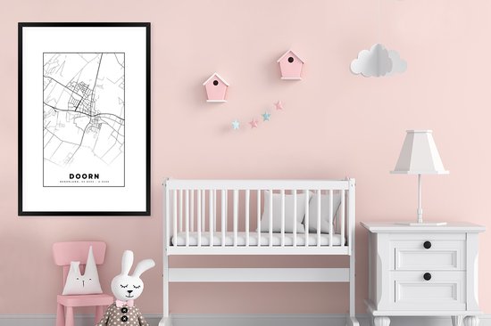 Cadre photo avec affiche - Carte - Doorn - Carte - Plan de la ville - 80x120 cm - Cadre pour affiche
