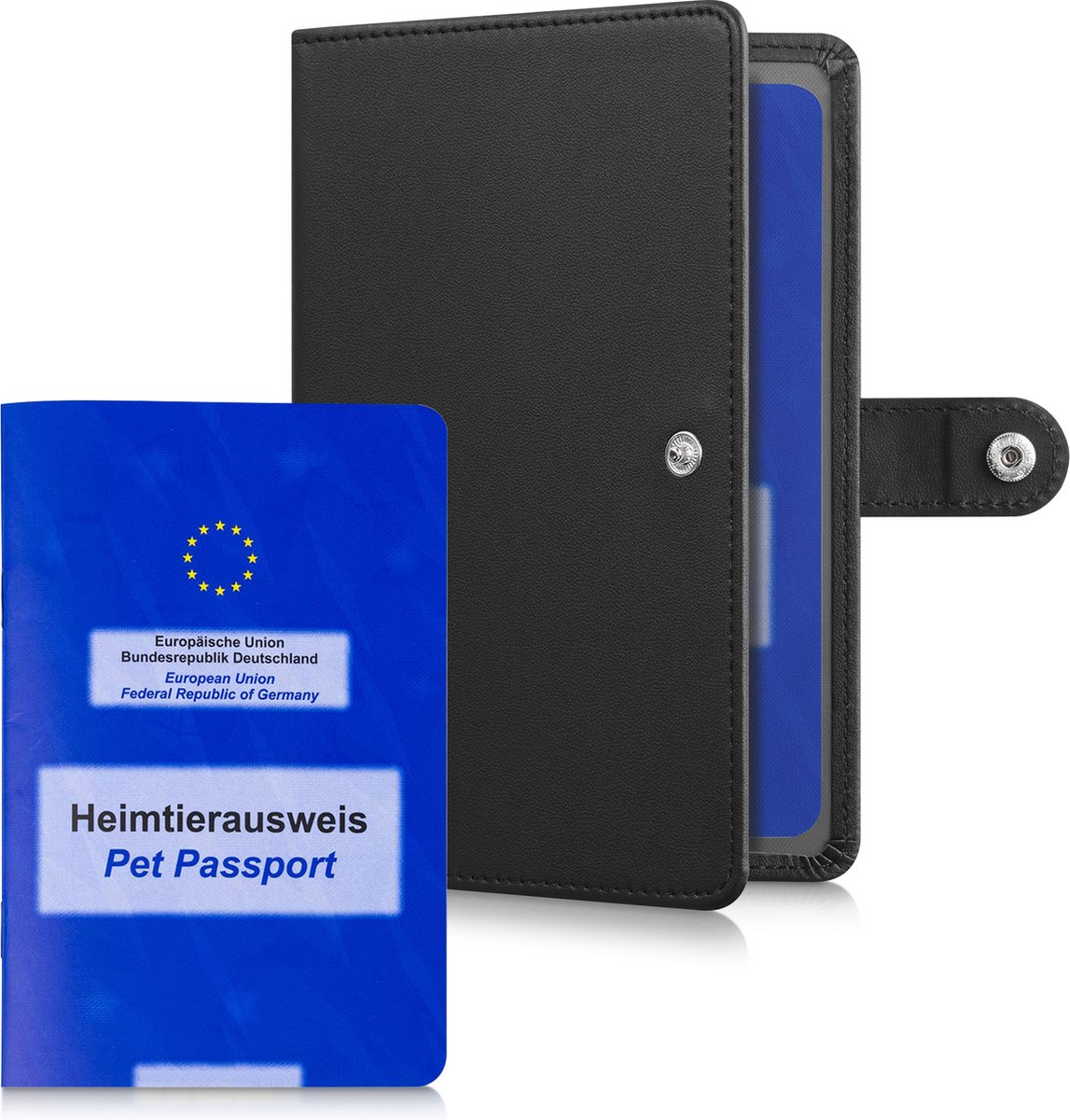 kwmobile hoes EU dierenpaspoort voor je huisdier - Cover Europees vaccinatiepaspoort huisdier - Met 2 extra opbergvakken