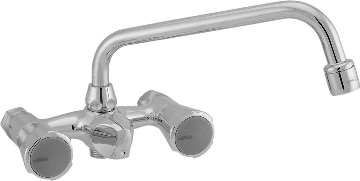 Venlo Nimbus II Messing Eco douchekraan met omstel met bovenuitloop 12cm hartafstand chroom