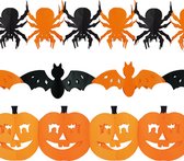 Halloween/horror versiering set van 3x soorten thema feestslingers van 3 meter papier