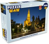 Puzzel Standbeeld - Nacht - Antwerpen - Legpuzzel - Puzzel 1000 stukjes volwassenen