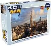 Puzzel Architectuur - Zon - Antwerpen - Legpuzzel - Puzzel 1000 stukjes volwassenen