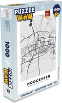 Puzzel Stadskaart - Hoogeveen - Grijs - Wit - Legpuzzel - Puzzel 1000 stukjes volwassenen - Plattegrond