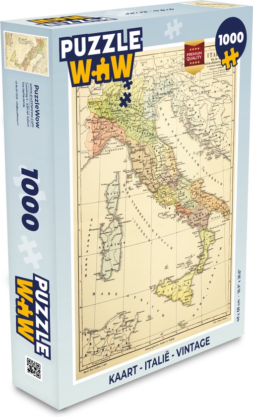 Puzzel Kaart - Italië - Vintage - Legpuzzel - Puzzel 1000 stukjes  volwassenen | bol.com