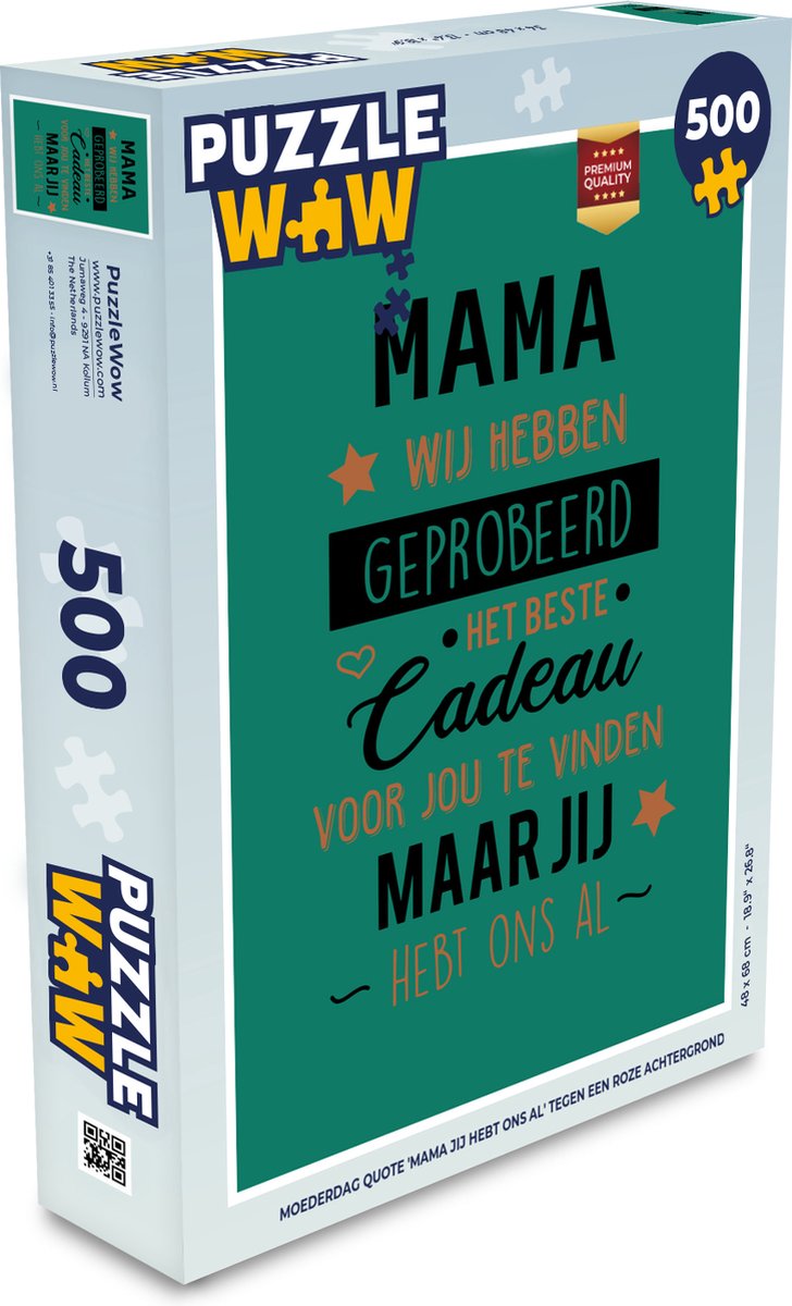 Puzzel Spreuken - Mama - Quotes - Mama jij hebt ons al - Legpuzzel - Puzzel 500 stukjes