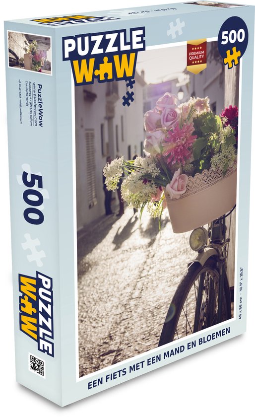 Puzzle Vélo - Panier - Fleurs - Puzzle - Puzzle 500 pièces - Sinterklaas cadeaux - Sinterklaas for big kids
