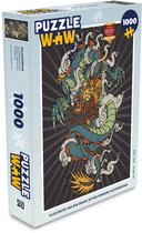 Puzzel Illustratie van een draak op een donkere achtergrond - Legpuzzel - Puzzel 1000 stukjes volwassenen