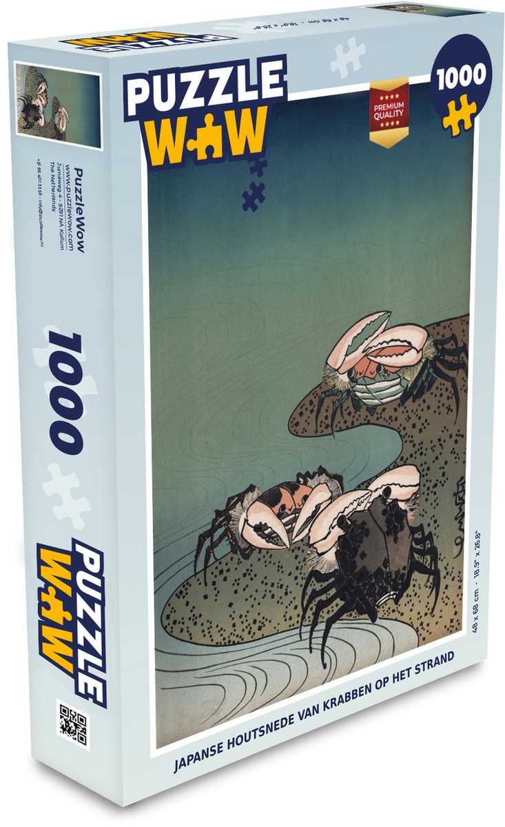 Puzzel Japanse houtsnede van krabben op het strand - Legpuzzel - Puzzel  1000 stukjes... | bol.com