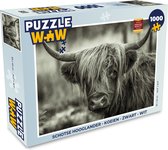 Puzzel Schotse hooglander - Koeien - Zwart - Wit - Legpuzzel - Puzzel 1000 stukjes volwassenen