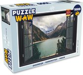 Puzzel Doorkijk - Berg - Meer - Legpuzzel - Puzzel 1000 stukjes volwassenen