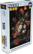 Puzzel Stilleven met bloemen en een horloge - Legpuzzel - Puzzel 500 stukjes