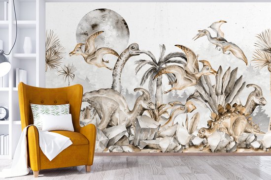 Papier Peint - Papiers Papier peint photo Dinosaurus - Décoration Jungle - Enfants - Largeur 360 cm x Hauteur 240 cm