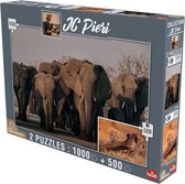 GOLIATH - Puzzel - JC Pieri Collection - Olifanten (Namibië) en welpen (Tanzania)