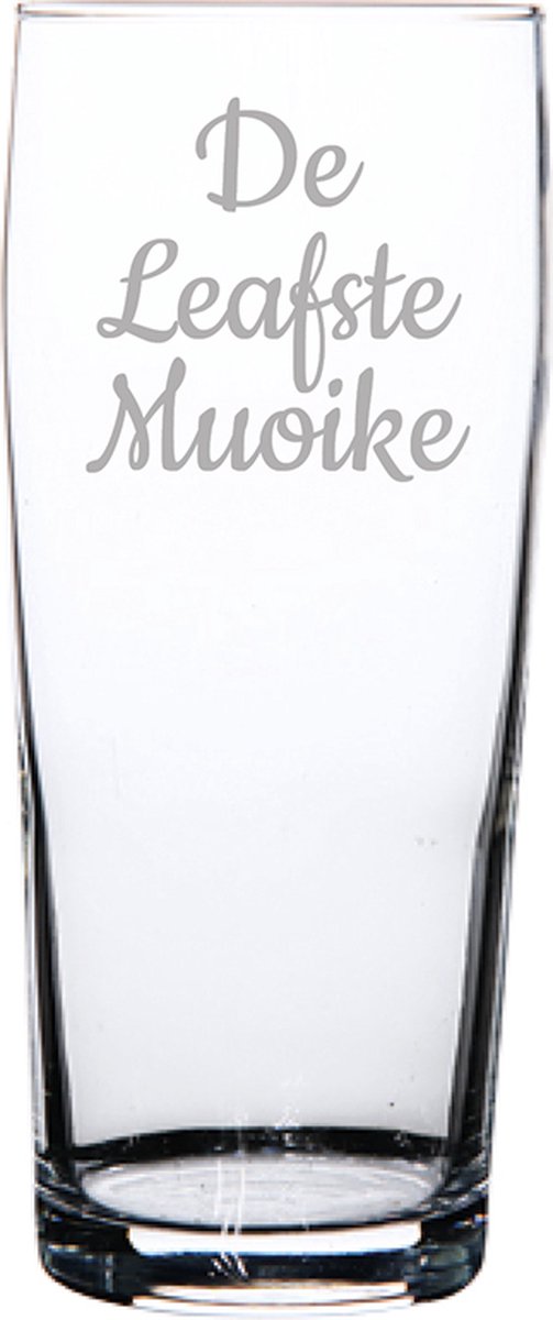 Gegraveerde bierfluitje 19cl De Leafste Muoike