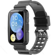 TPU Smartwatch bandje - Geschikt voor Huawei Watch Fit 2 clear TPU bandje - zwart - Strap-it Horlogeband / Polsband / Armband