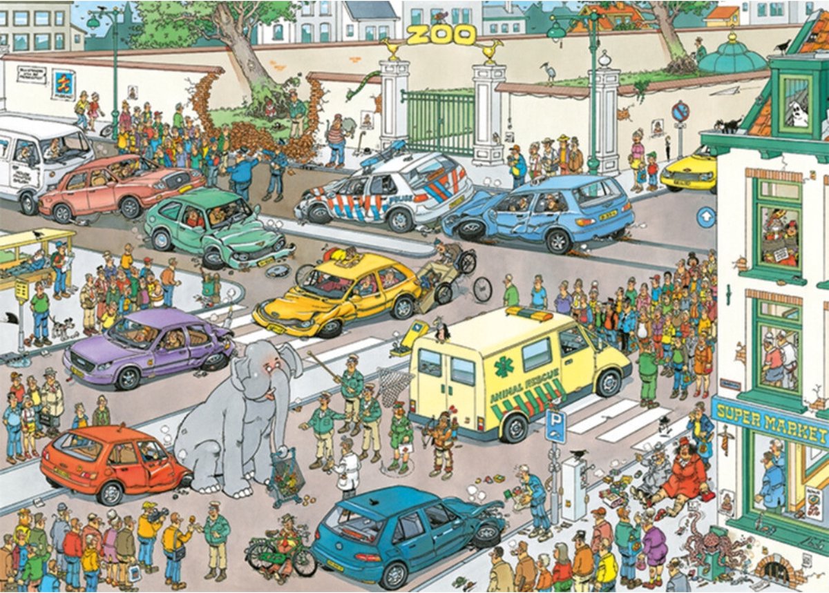 Jan van Haasteren Jumbo gaat winkelen puzzel - 1000 stukjes — afbeelding 8