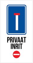 Pictogram/ bord | "Privaat inrit" | 20 x 40 cm | Dikte: 2 mm | Bord C2 | Privaat parking | Verboden toegang | Doodlopende weg | Parking privé | Ongewenst bezoek | Privé weg | 1 stuk