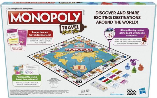 Thumbnail van een extra afbeelding van het spel Monopoly Wereldreis - Bordspel