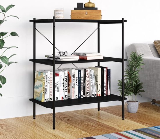 Opbergrek 5-laags met kast 80x40x163 cm staal en bewerkt hout