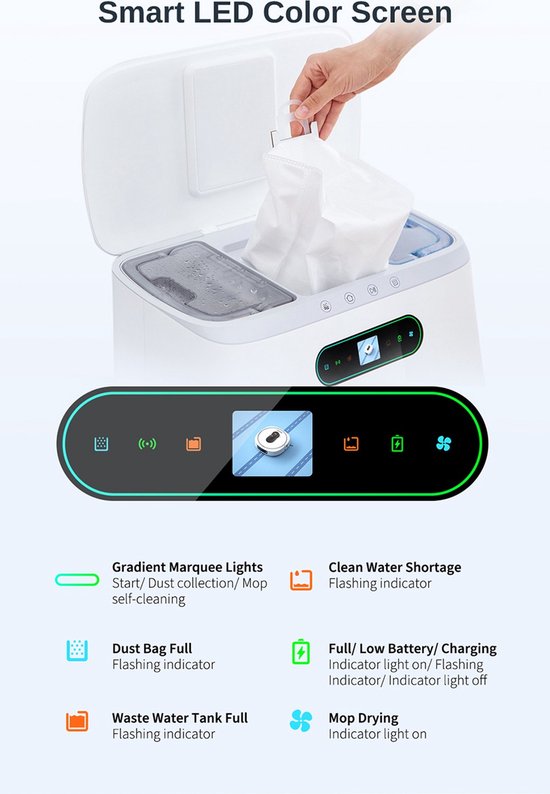 ROIDMI EVA - Robotstofzuiger - Dweilrobot - Wit