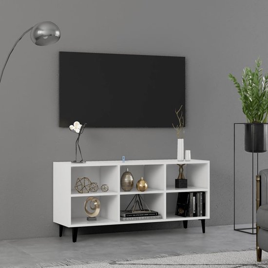 Xara Tv-meubel met houten poten 103,5x35x50 cm bruin eikenkleur Xara Tv-meubel met houten poten 103,5x35x50 cm bruin eikenkleur