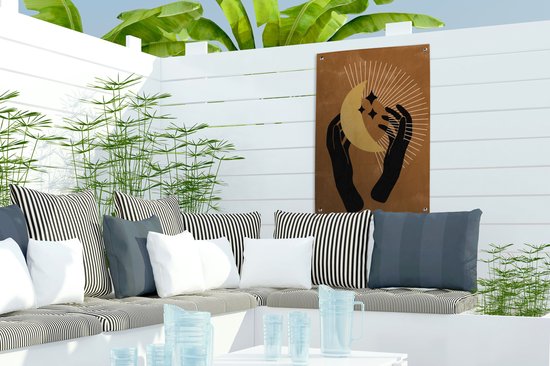 Décoration de jardin Boho - Espace - Abstrait - Etoiles - 40x60 cm - Affiche de jardin - Toile de jardin - Affiche d'extérieur.