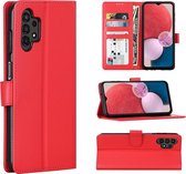 LuxeBass Hoesje geschikt voor Samsung Galaxy A13 4G - Boekhoesje - Rood - Portemonneehoesje - telefoonhoes - gsm hoes - telefoonhoesjes